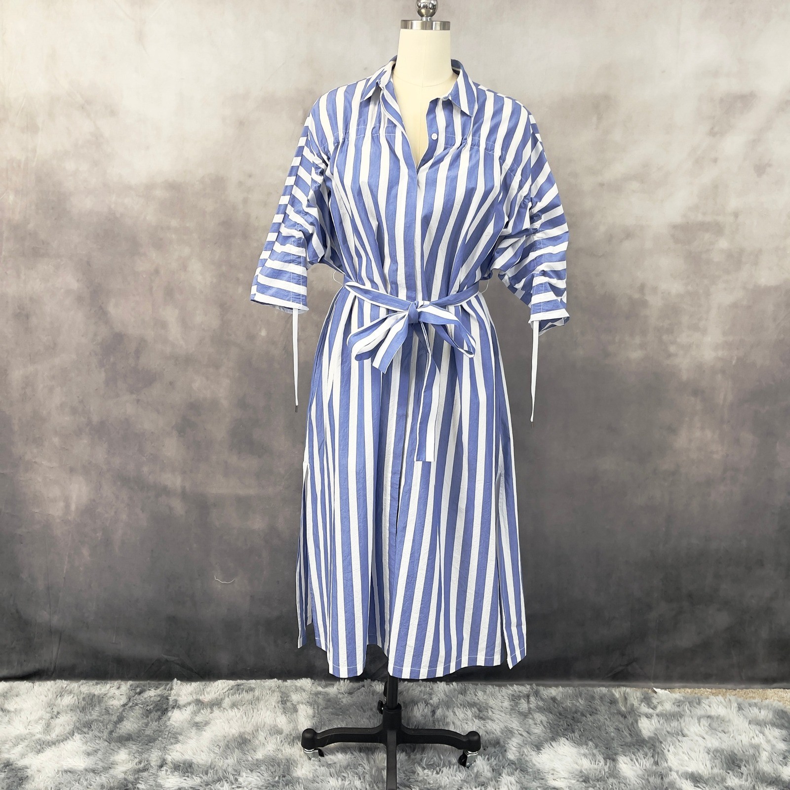 FFIXXED STUDIOS Drawstring Shirt Dress Size Medium Minimalist Japan Quiet Luxury
