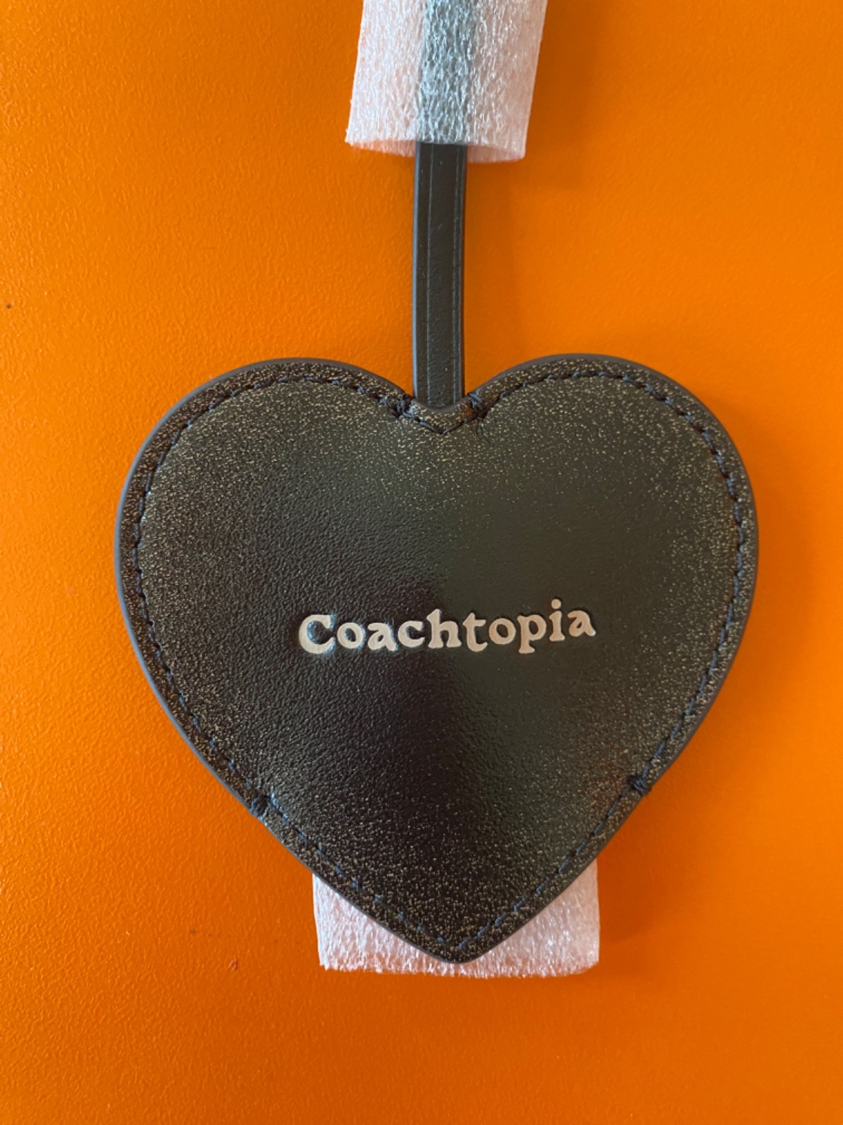 Coach Coachtopia Heart Bag Charm With Key Ring In Upcrafted Loved Leather CDV11