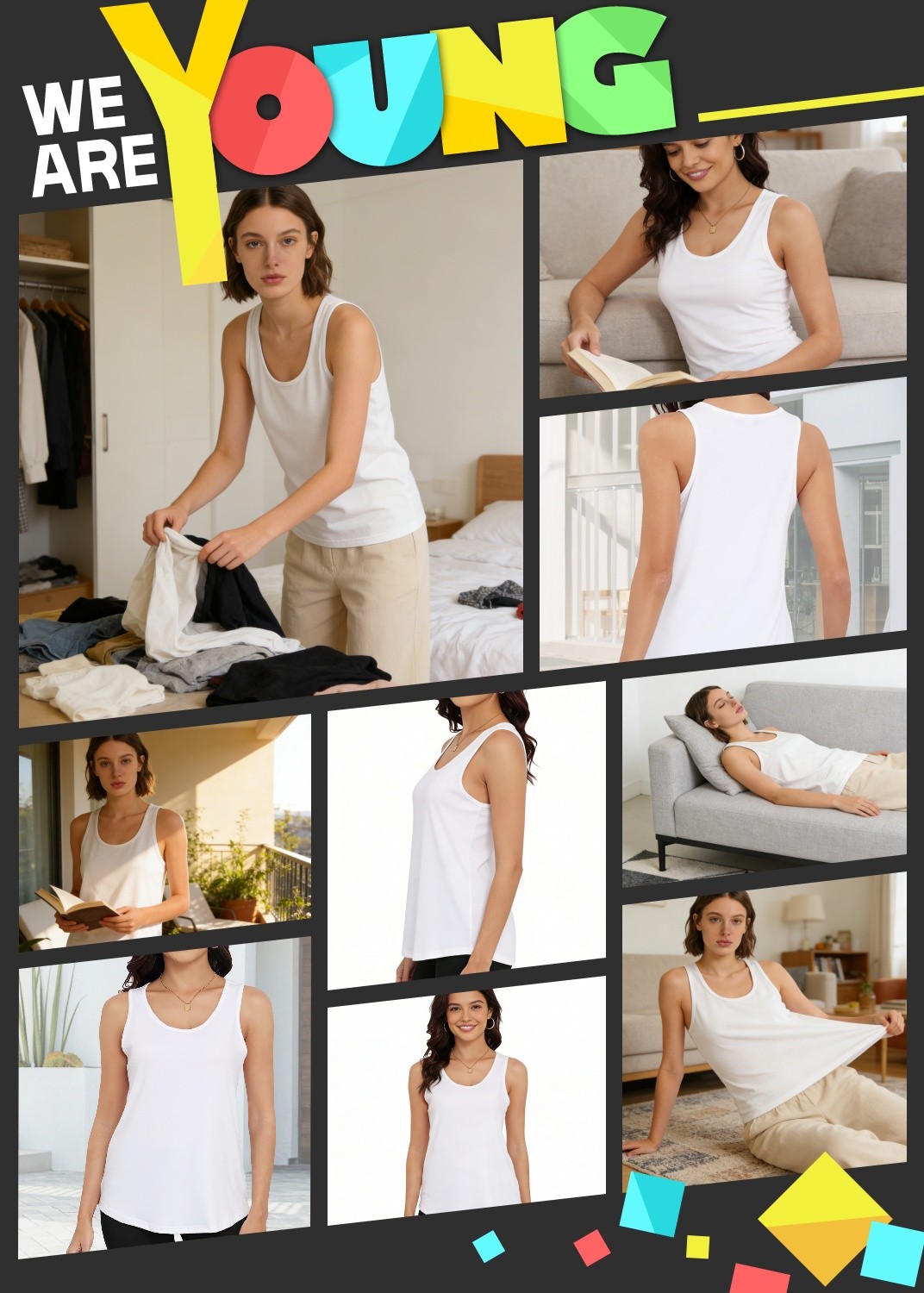 Women Birthday Gift Custom Photo Cotton Sleeveless Tank Top