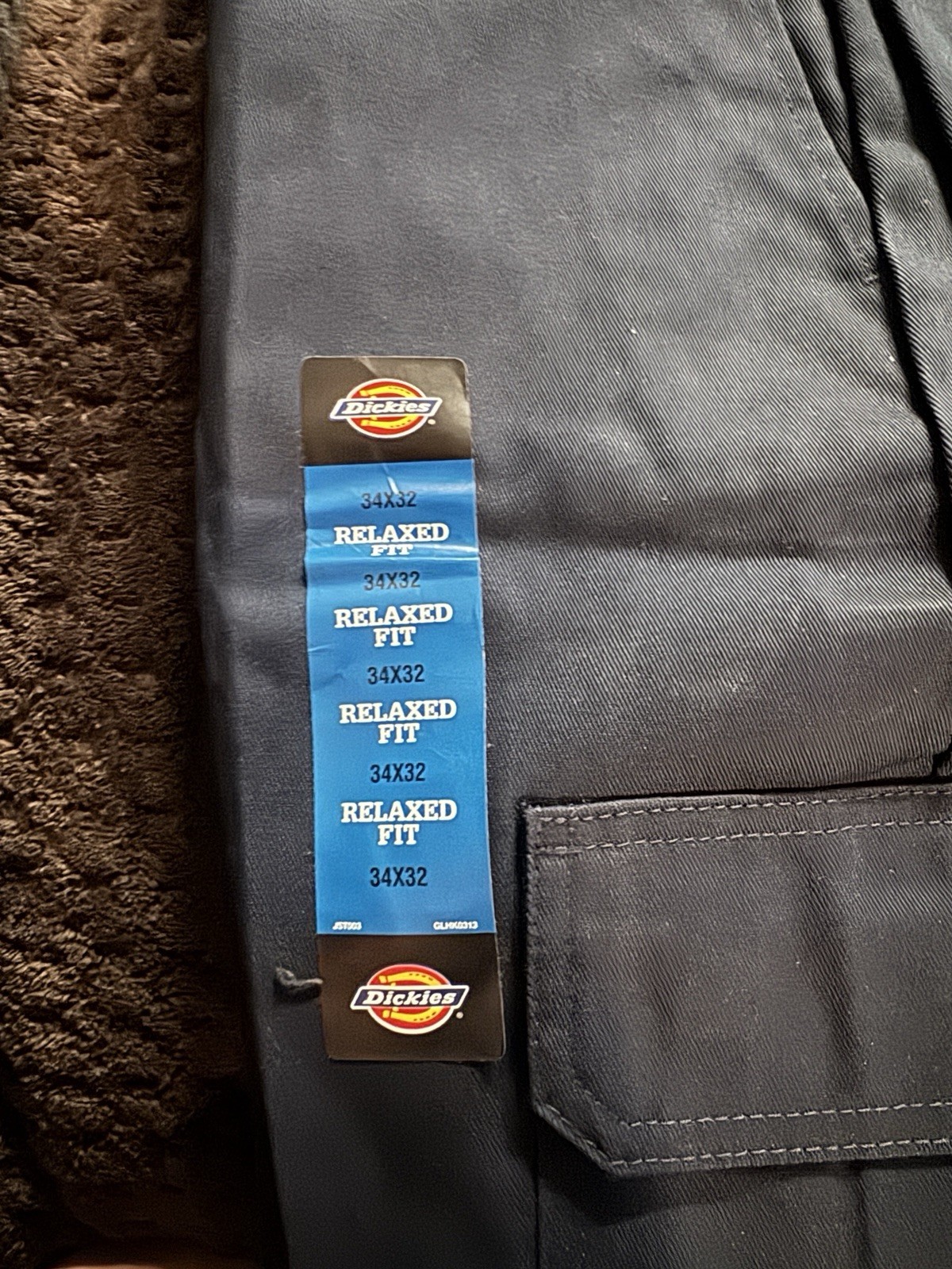 Dickies Men’s Navy Cargo Pants 34W Relaxed Fit Straight Leg Twill Easy Care