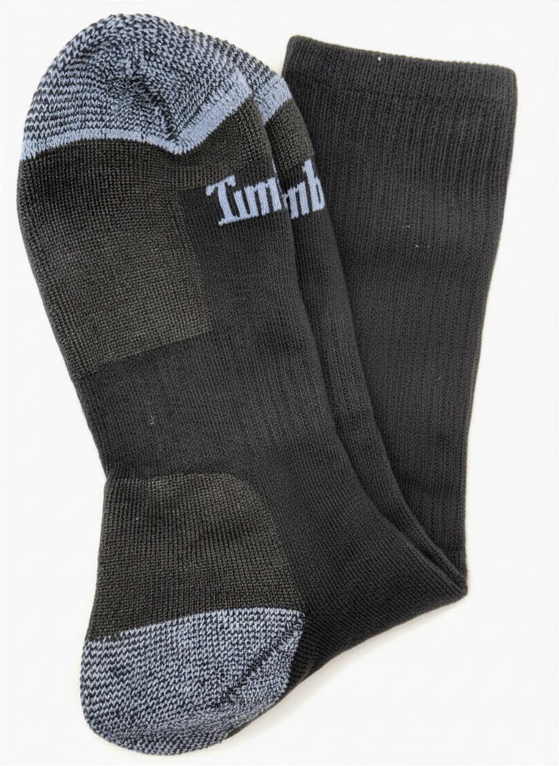 Timberland Unisex Cushioned Crew Socks 4 Pairs – Wool Blend, Thermal Large
