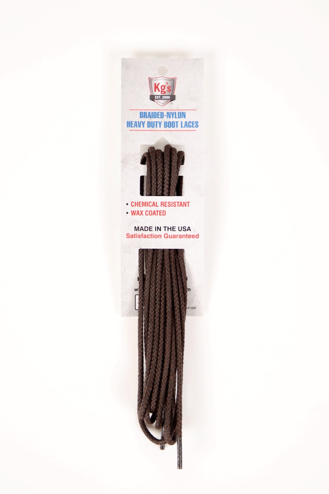 Kg’s Heavy Duty Nylon Boot Laces Brown (2 Pairs) Made In The USA