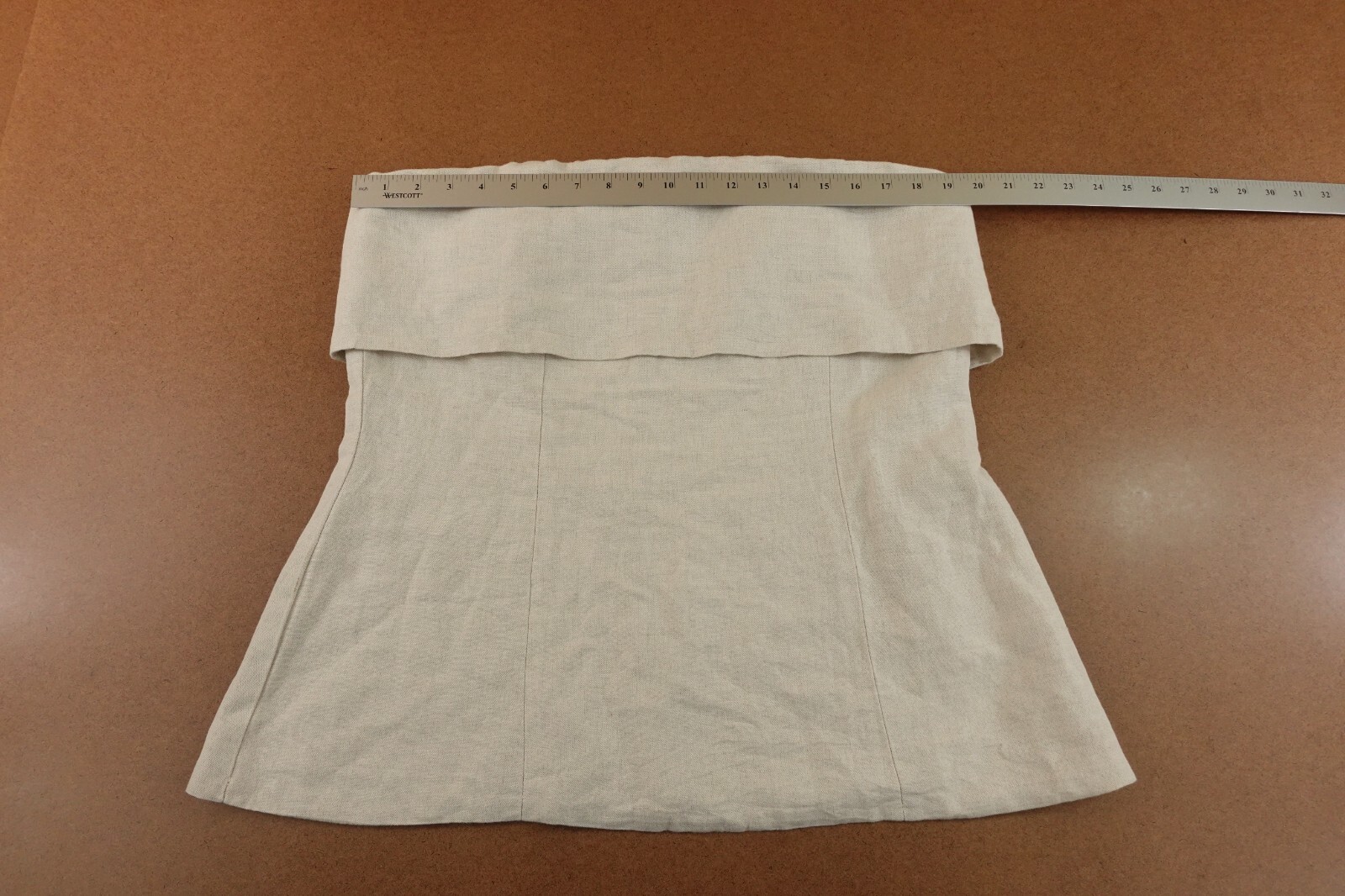 Pretty Lavish Womens Size 12 Natural Linen Blend Strapless Layered Top NWT