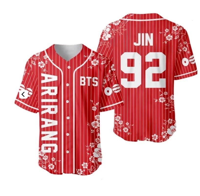 Custom Arirang Kpop Baseball Jersey Customizable World Tour Concert Merch 93