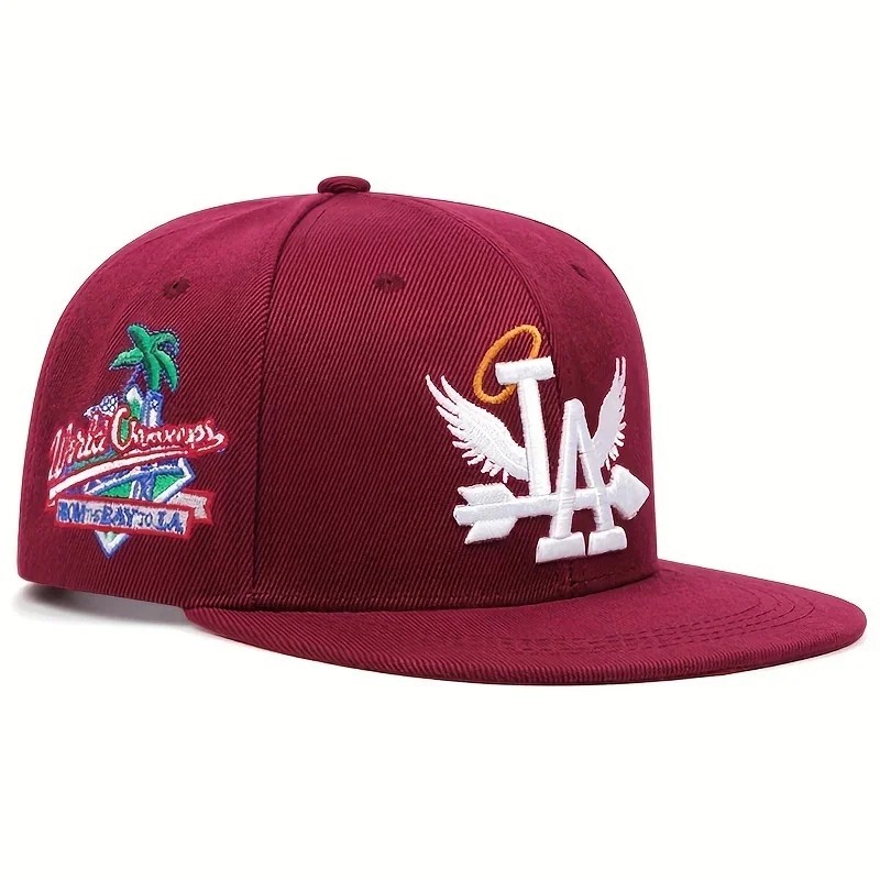 LA Flat Brim Snapback Embroidered Hip-Hop Streetwear Los Angeles Baseball Cap