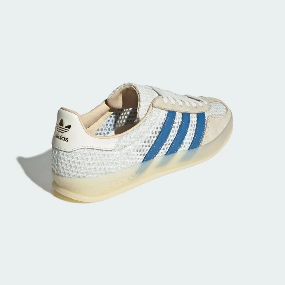 adidas Originals Gazelle Indoor Shoes Off White Focus Blue Sneakers Mens JH5419