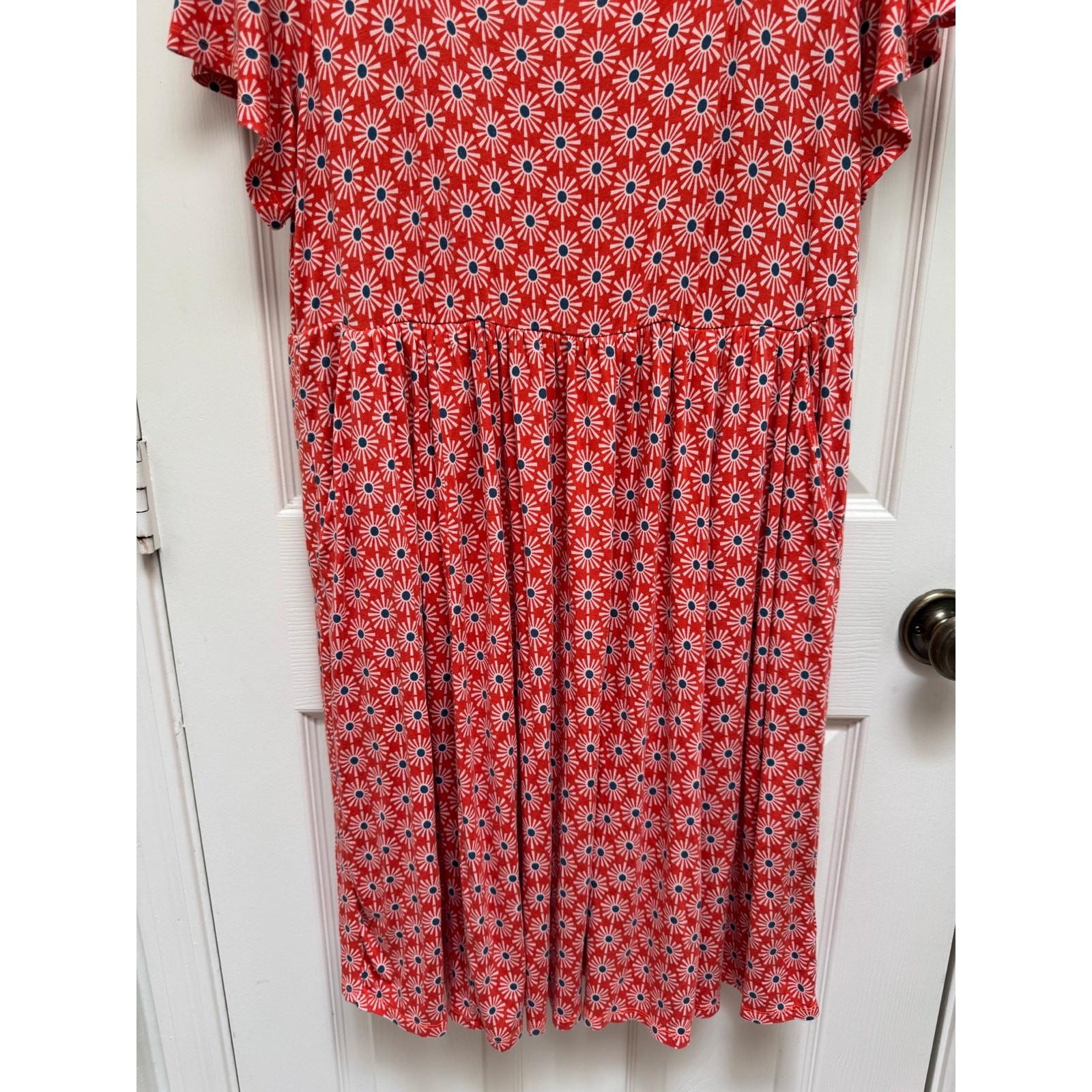Torrid Skater Silouhette Sunny Days Nasturtium Soft Knit Dress Size 1 (1X,14/16)