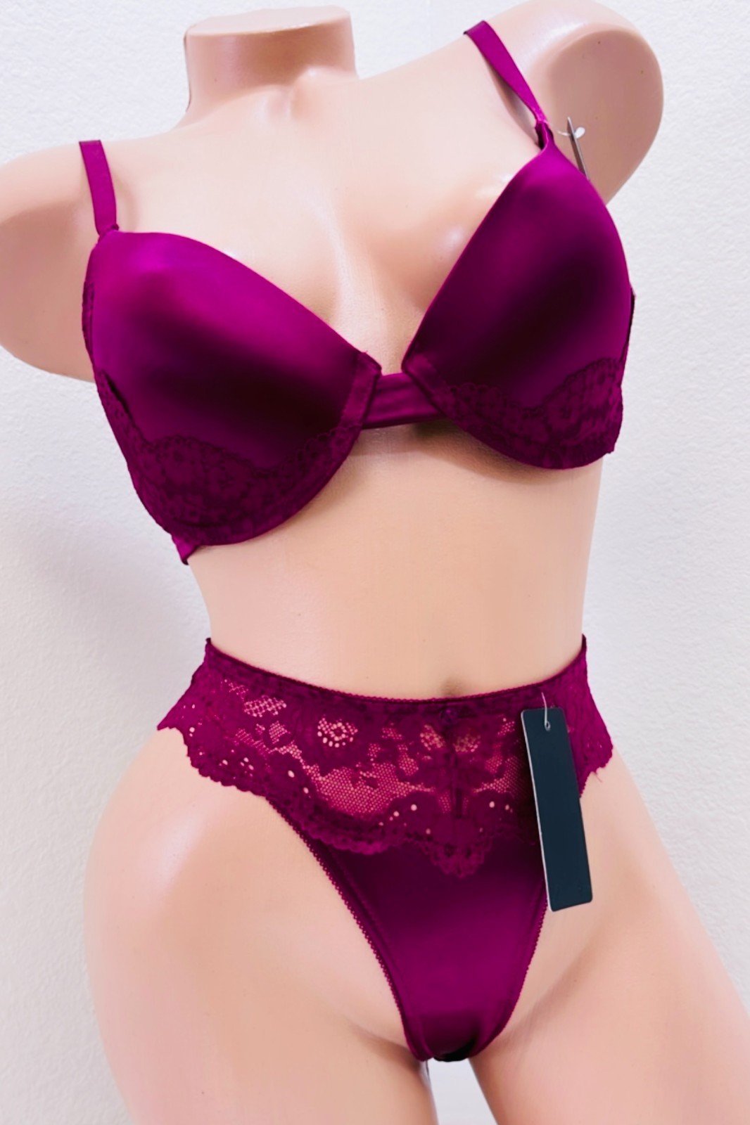 Lot 6 Pcs Women Underwear Satin Intimate Sexy Lace Bra + Panty Set Push-up Bras