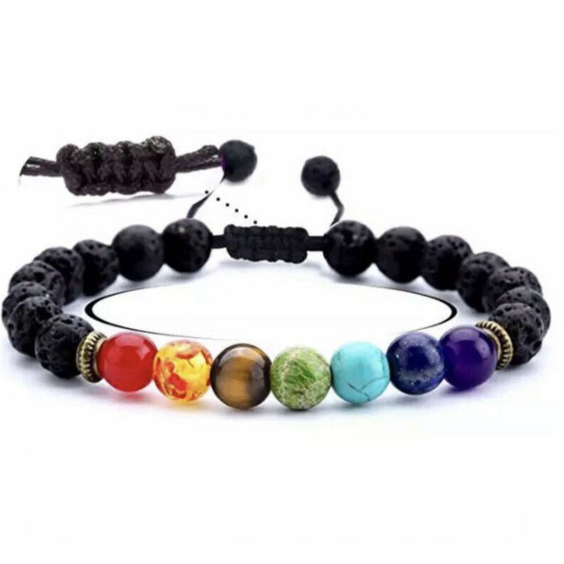 7 Chakra Bracelet Gift Healing Balance Anxiety Stress Yoga Crystal Stones