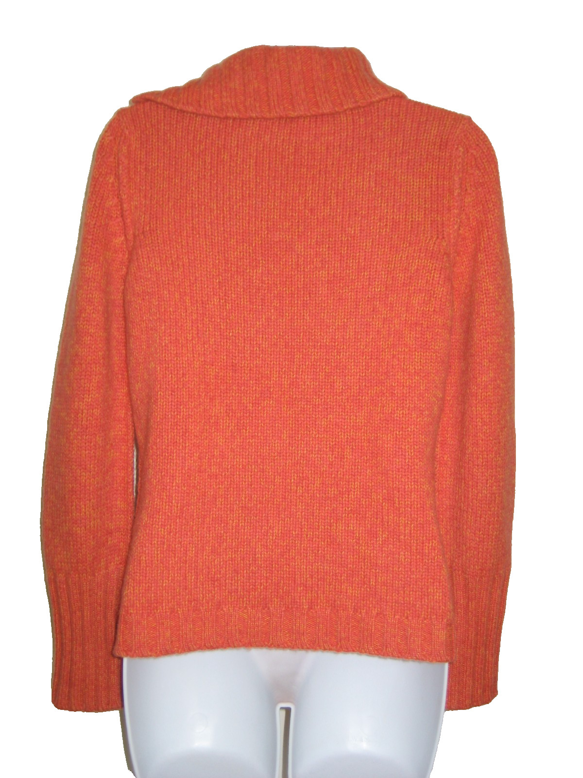 MARIA DI RIPABIANCA CASHMERE ORANGE TURTLE NECK LONG SLEEVE SWEATER SIZE 6