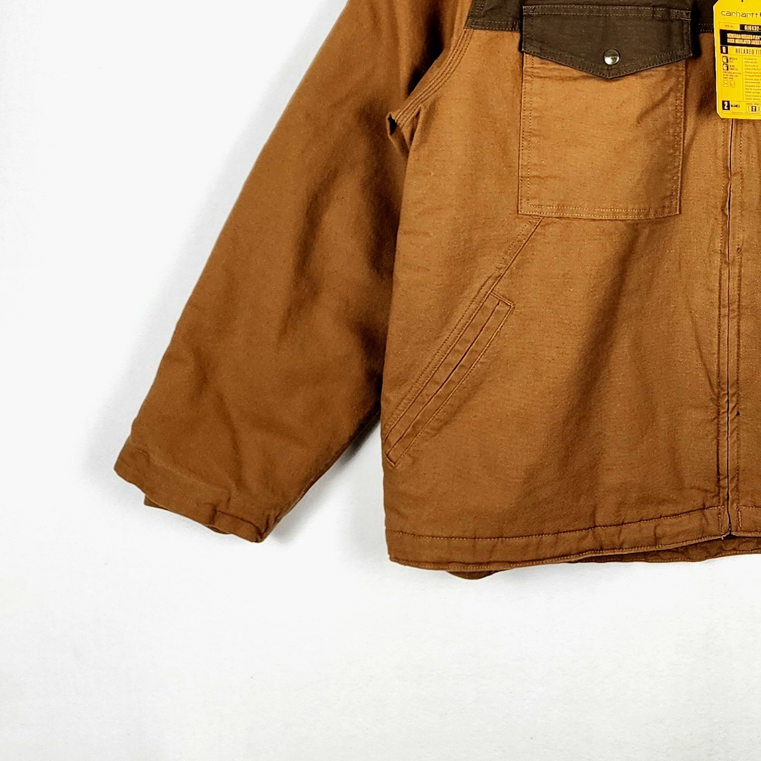 NWT Carhartt Montana 2-Tone Brown Rugged Flex Duck Insulated Zip Jkt Men 2XL
