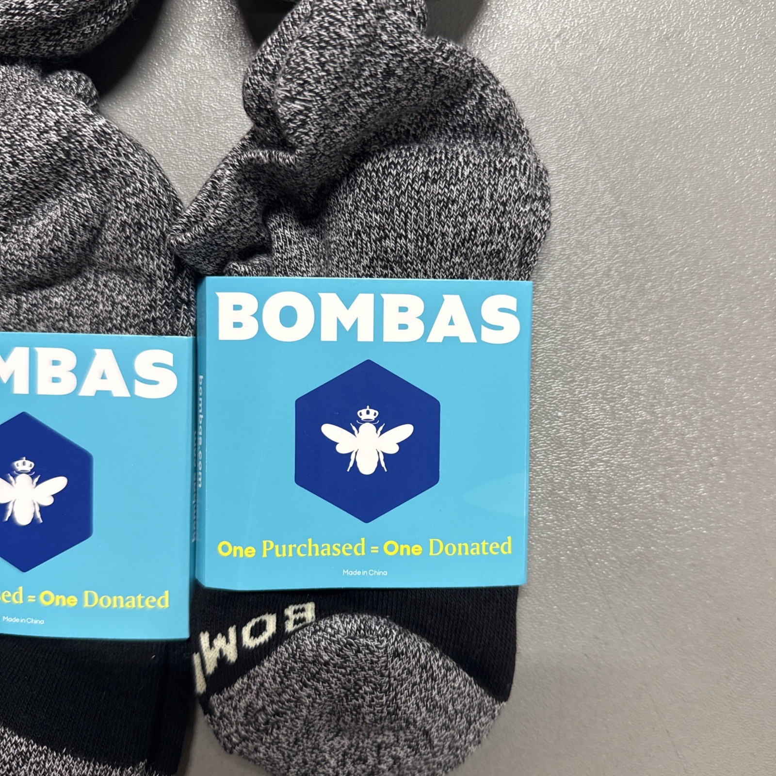 4 Pack Bombas All-Purpose Ankle Socks – Women’s Medium – Black /Grey