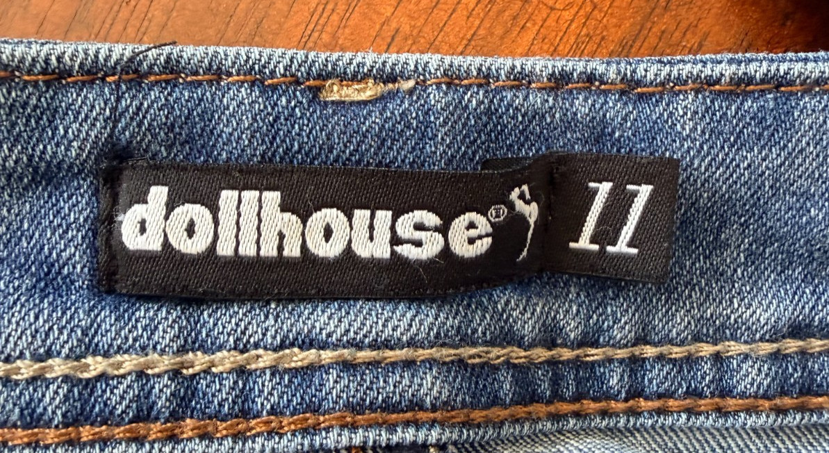Dollhouse Ladies Overall Denim Shortalls Size 11