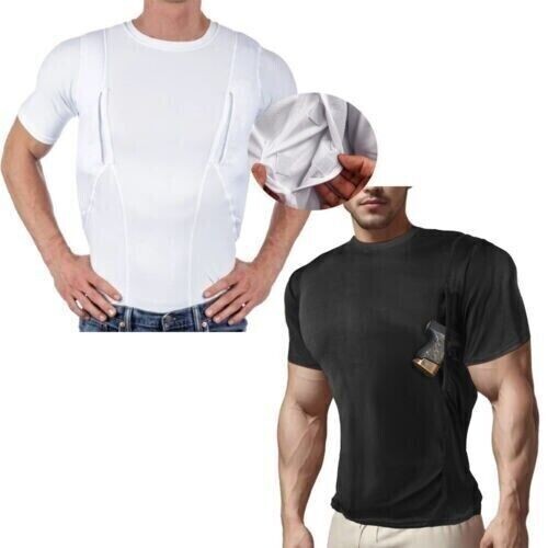 Explosive Man’s T-shirt Concealed Hidden Holster Tactical Invisible Carry Tops