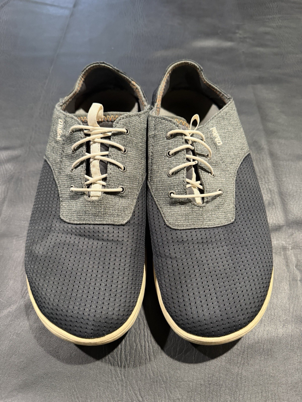 Mens OluKai Nohea Moku Charcoal Gray/Clay Slip On Shoes. Size 10.5