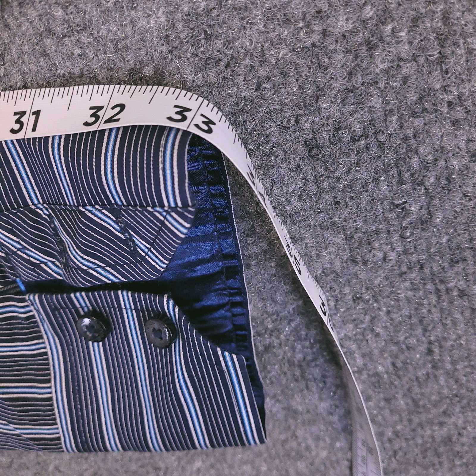 7D 7 Diamonds Mens Large Button Up Vertical Striped Flip Cuff Contrast Trim