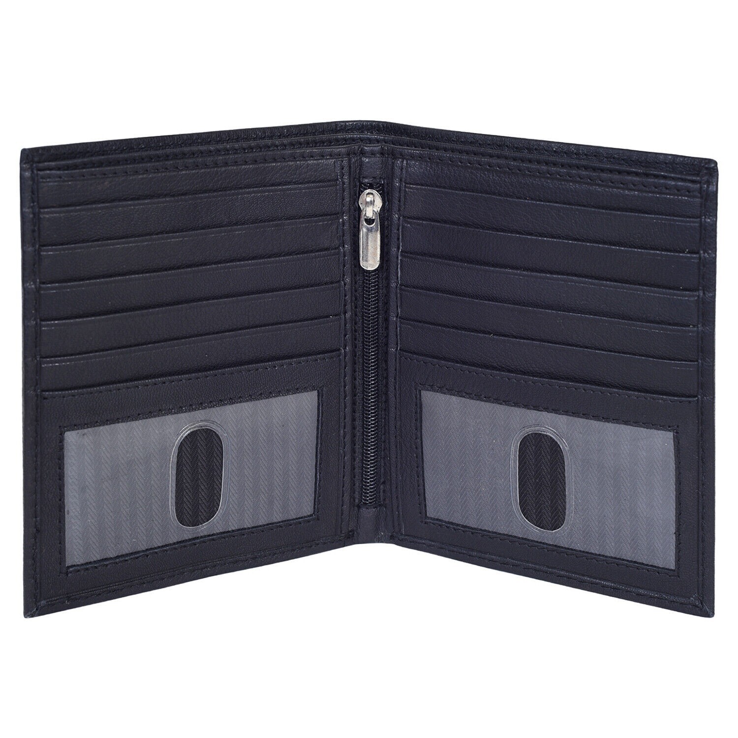 Leatherboss Genuine Leather Men RFID Slim Hipster Credit Card Bifold Wallet