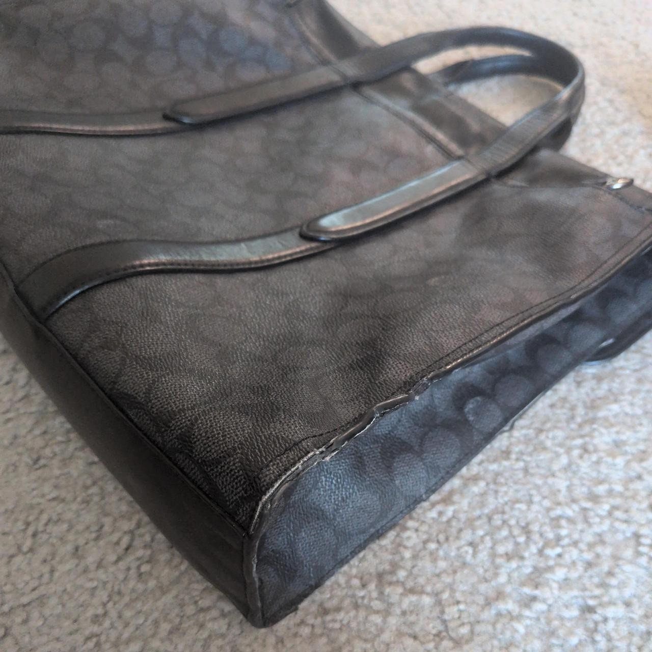 Coach Mens Black Signature Inner Pockets Travel Briefcase/Document Case