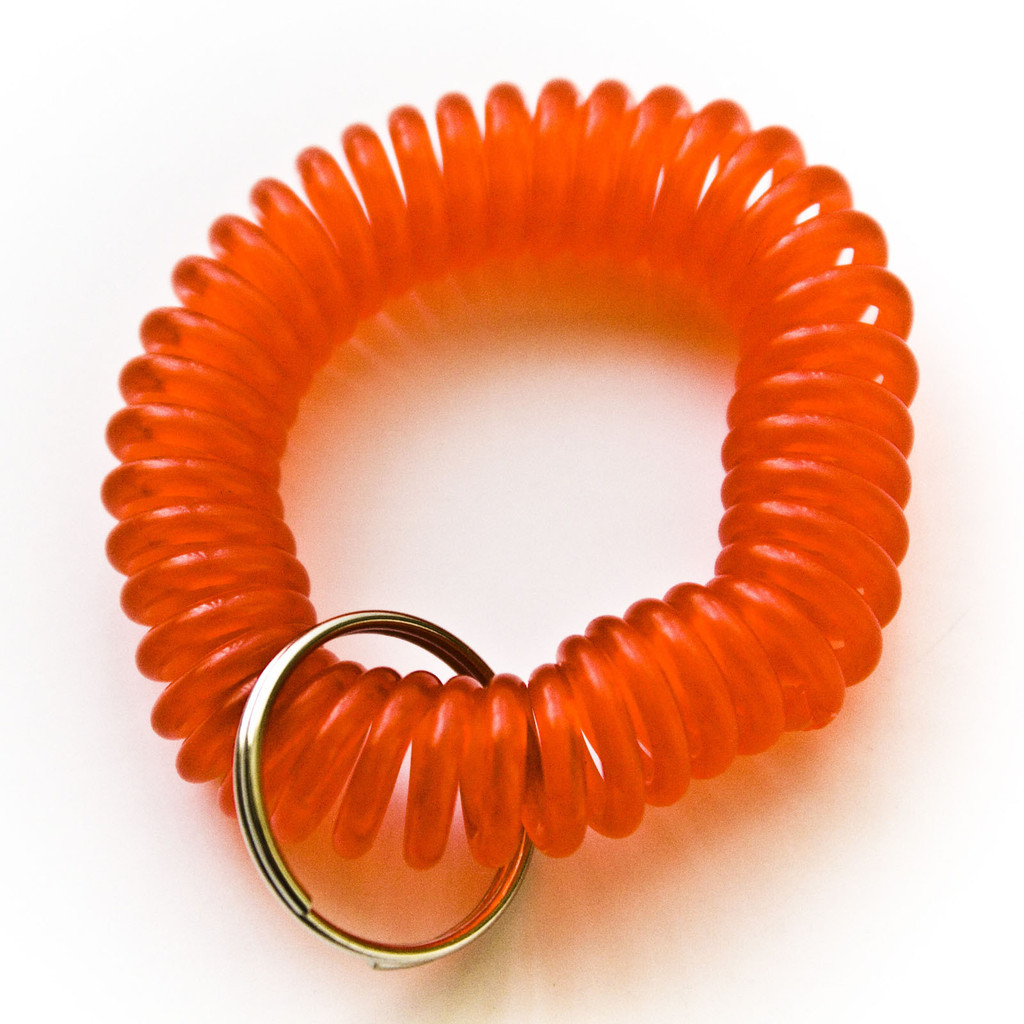 12 NEW SPIRAL WRIST COIL KEY CHAIN KEY RING HOLDER – 6 COLOR AVAILABLE FREE SHIP