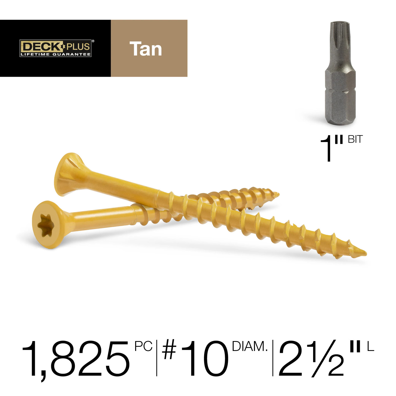Deck Plus #10 x 2-1/2-in Wood to wood Deck Screws 1825 -Per Box|14505