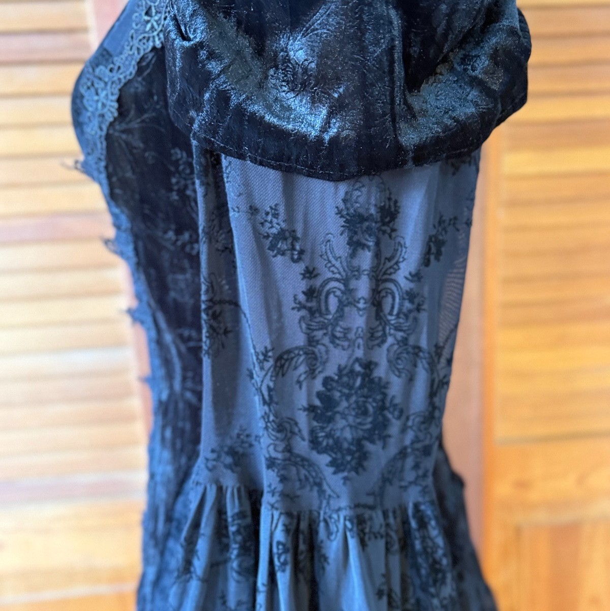 Dark In Love Gothic Victorian Dark Fairycore Black Rose Fairy Lace Mini Dress L