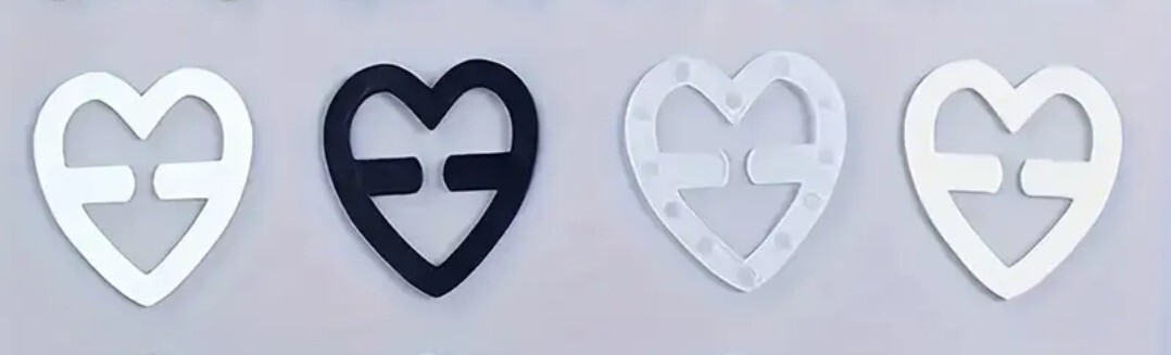 4PCs Women Bra Strap Holder Clips Heart Shape Anti-Slip Bra Cross Back Clips