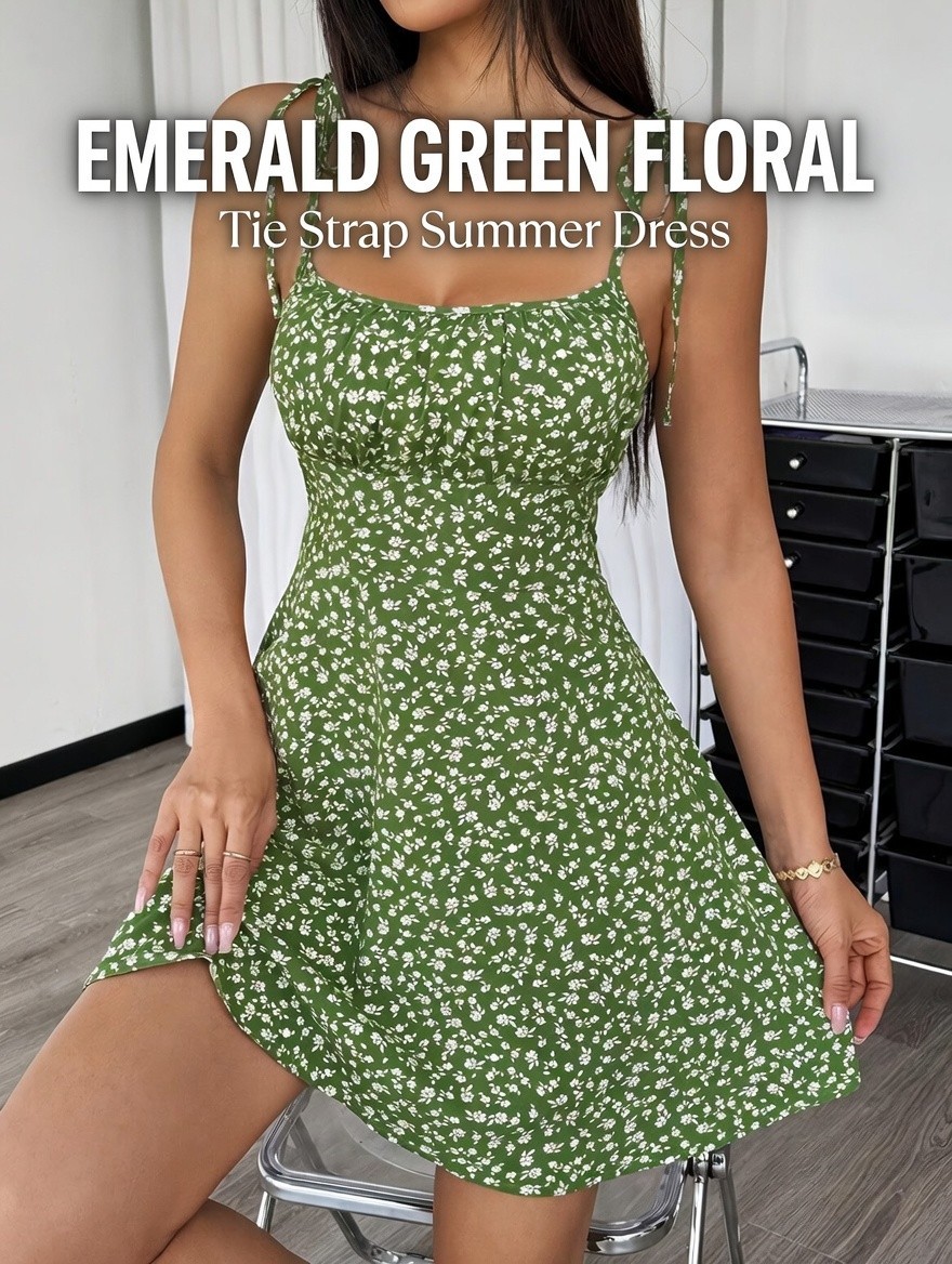 Women’s Floral Print A-Line Dress Summer Waist Slimming Casual Sweet Dress