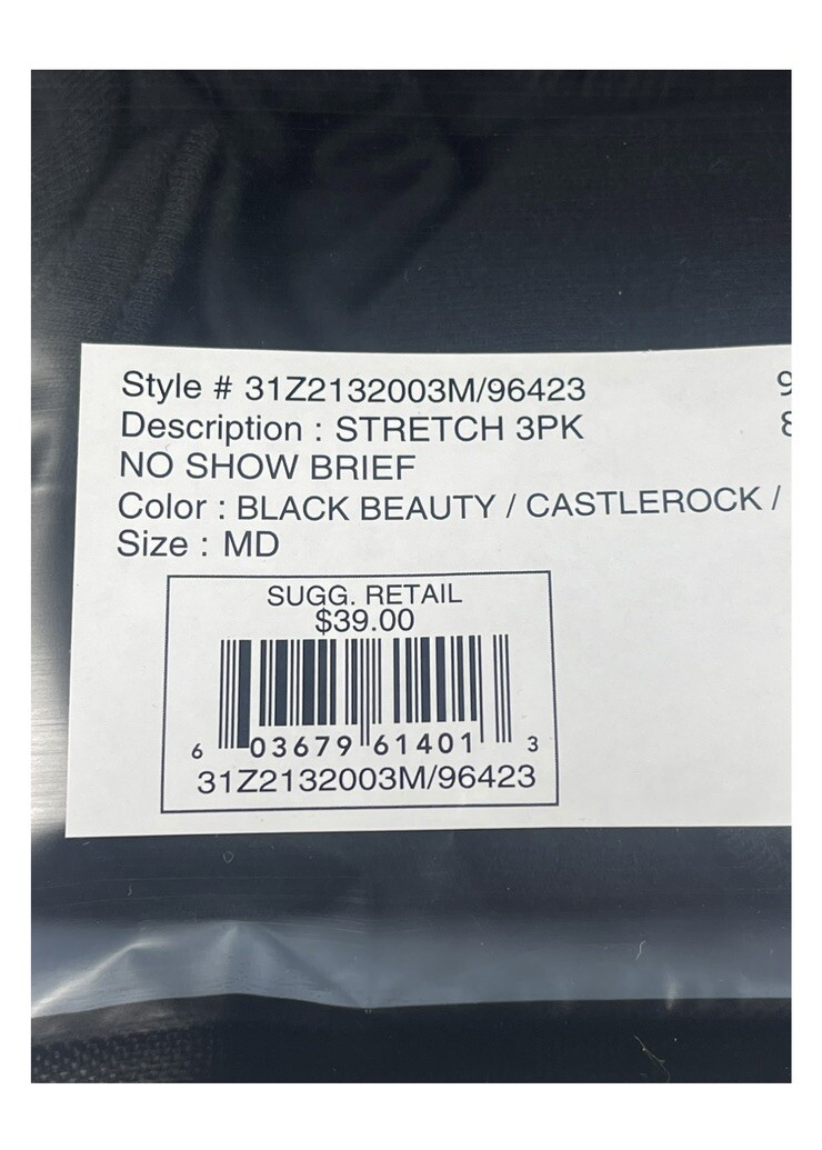 NWT 2(x)ist. 3 Pack. Breathable Stretch No Show Briefs. Black. MSRP $39.00