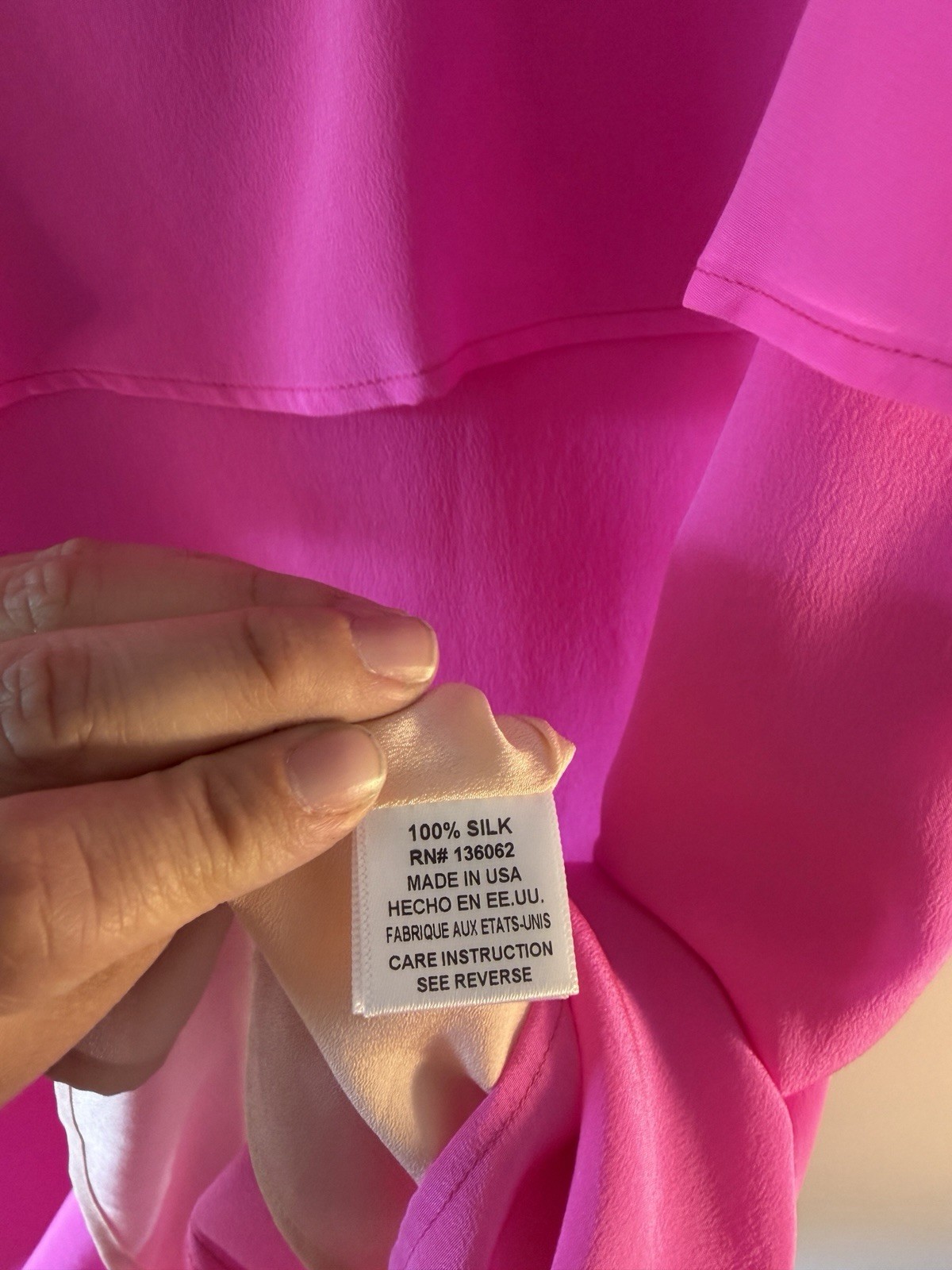 Lavender Brown 100% Silk Dress Size Small Pink Ruffle Mini Made USA