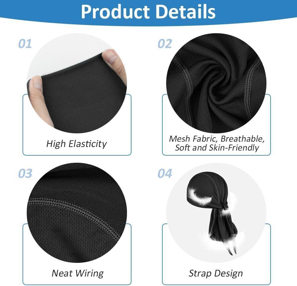Motorcycle Head Wrap Biker Du Do Bandana Paisley Doo Rag Cooling Skull Cap Durag