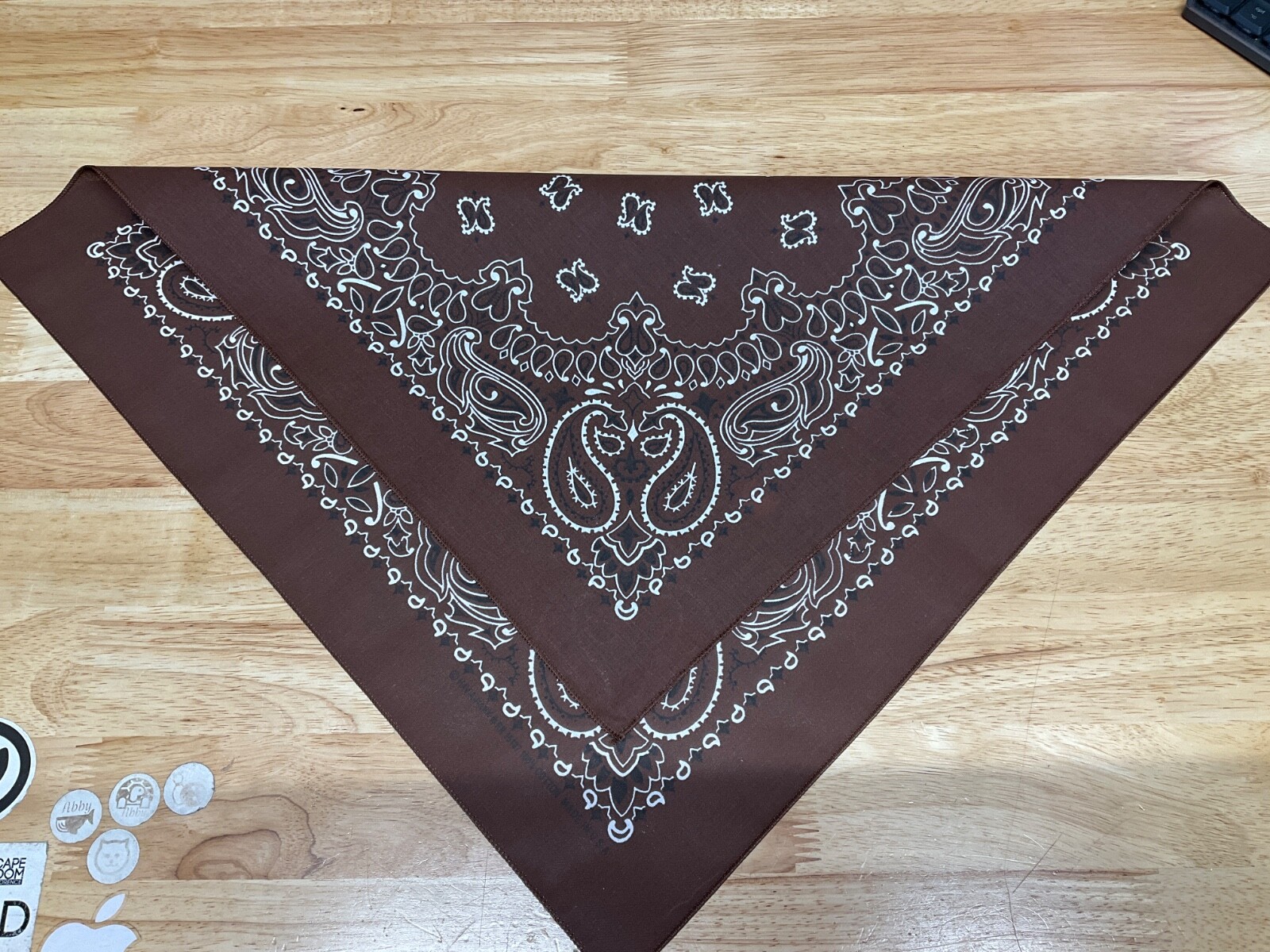 Cocoa Paisley Bandanna USA Made Approx 22×22 inch 100% Cotton Crafts and Fun