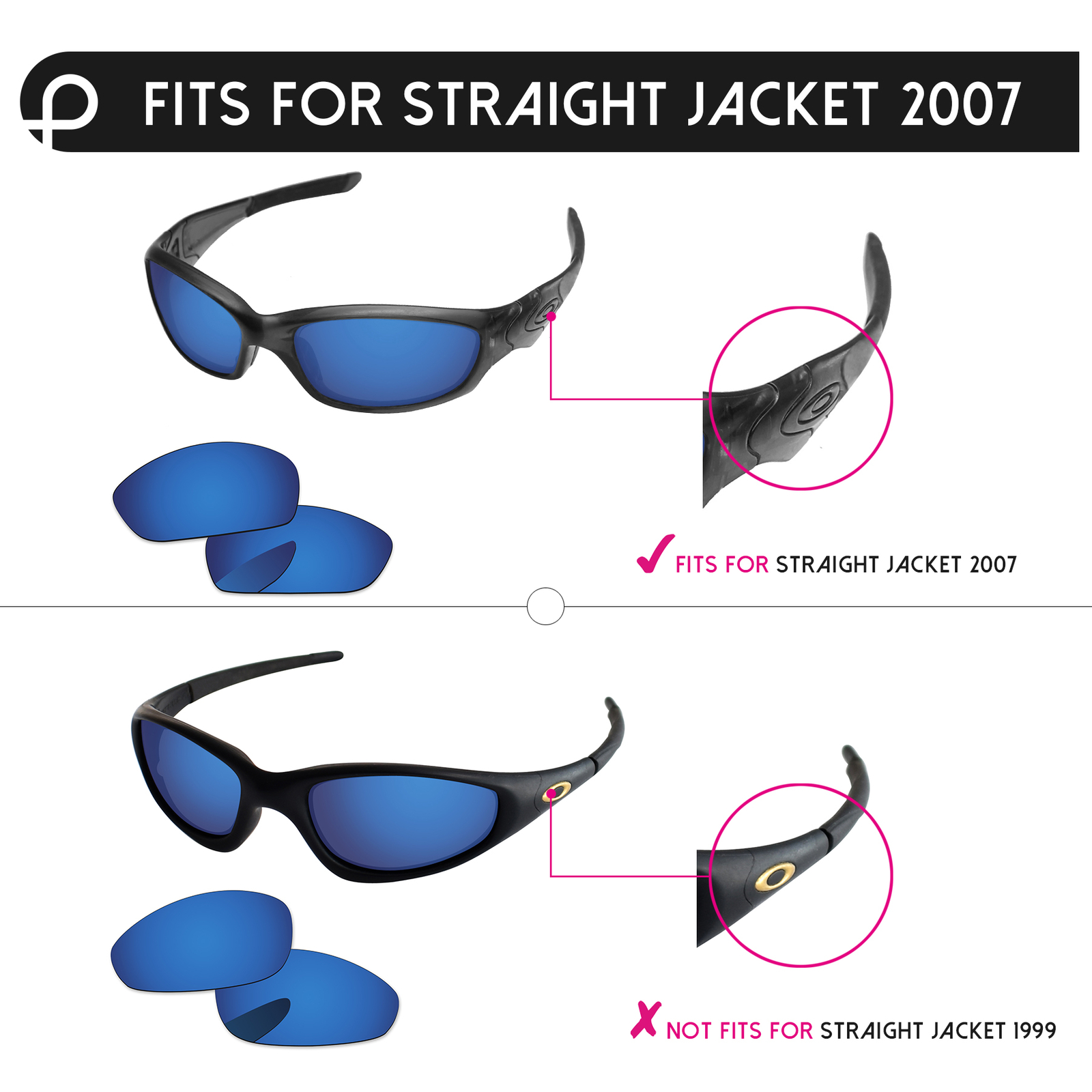 PapaViva Polarized Replacement Lenses For-Oakley Straight Jacket 2007 Options