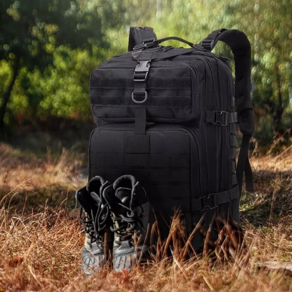 30L Outdoor Military Black Tactical Rucksack Backpack Camping Hiking Travel Bag