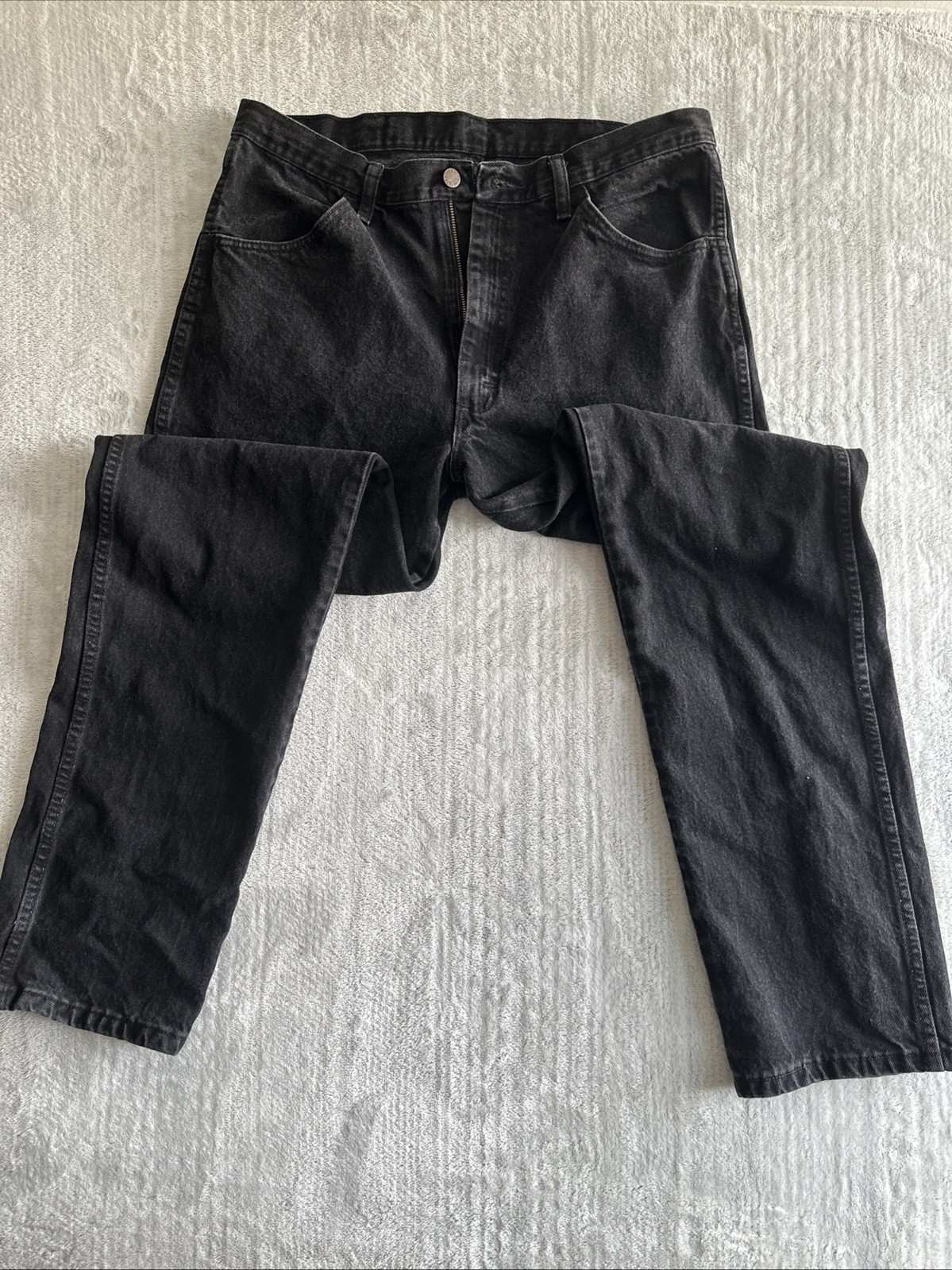 Rustler Men’s and Big Men’s Relaxed Fit Jeans Black, 35 X 34