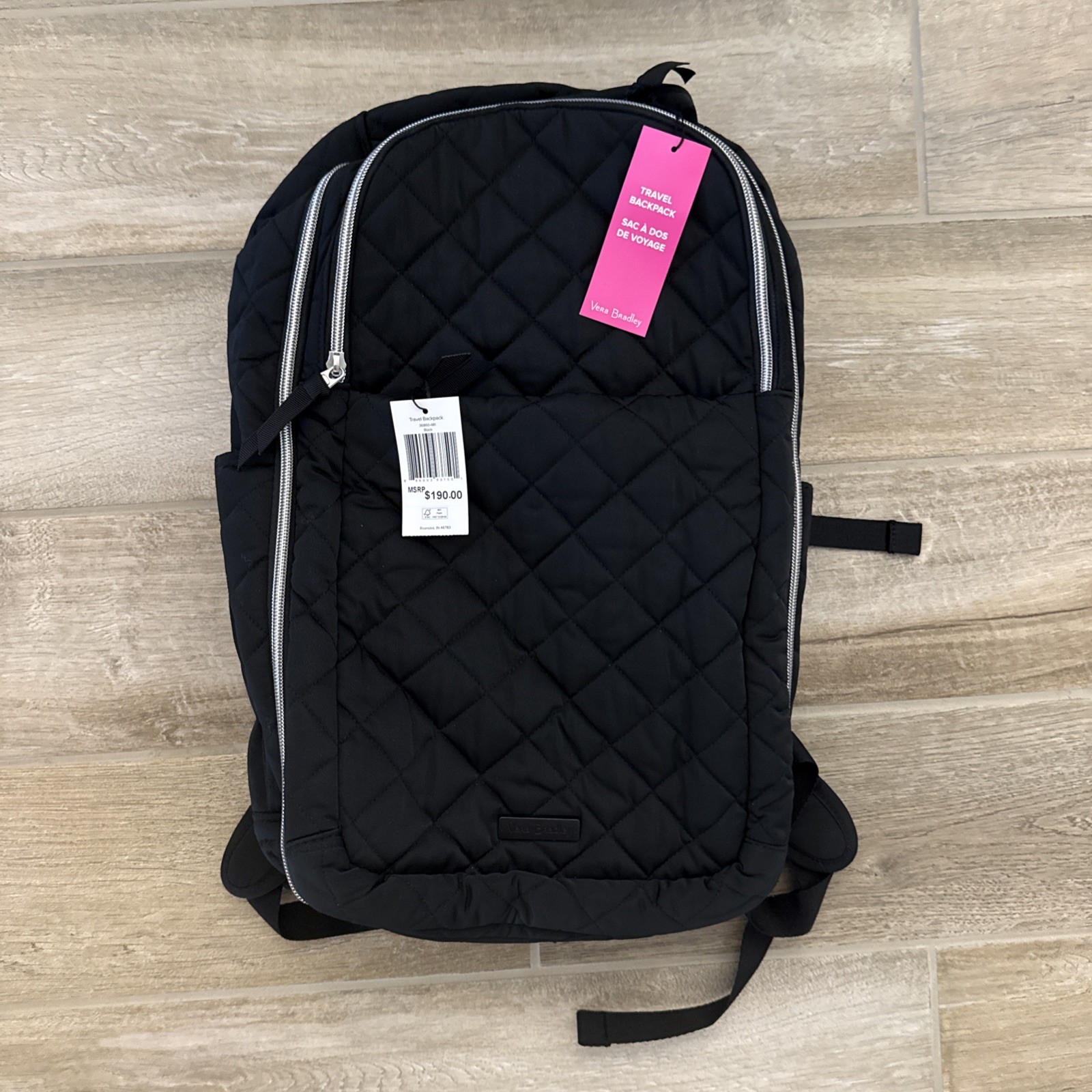 Vera Bradley Women’s Performance Twill Travel Backpack Travel Bag Black