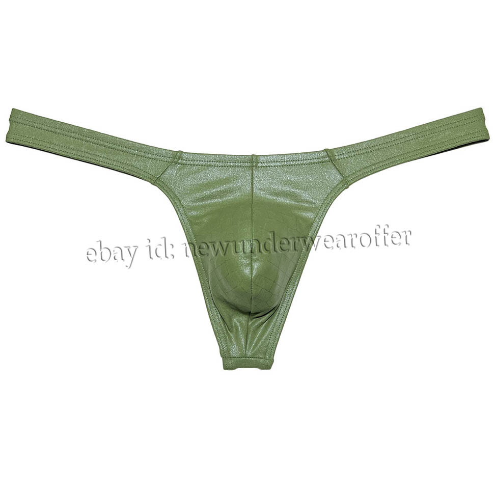 Men Shiny Wet Look Bikini Underwear Classical T-back Bulge Pouch Jockstrap Pants