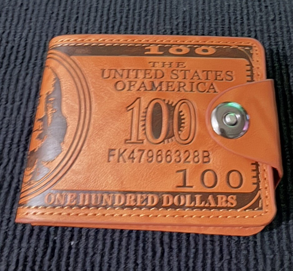 Men US $100 Dollar Bill Novelty Leather Bifold Wallet Card Holder Best Gift
