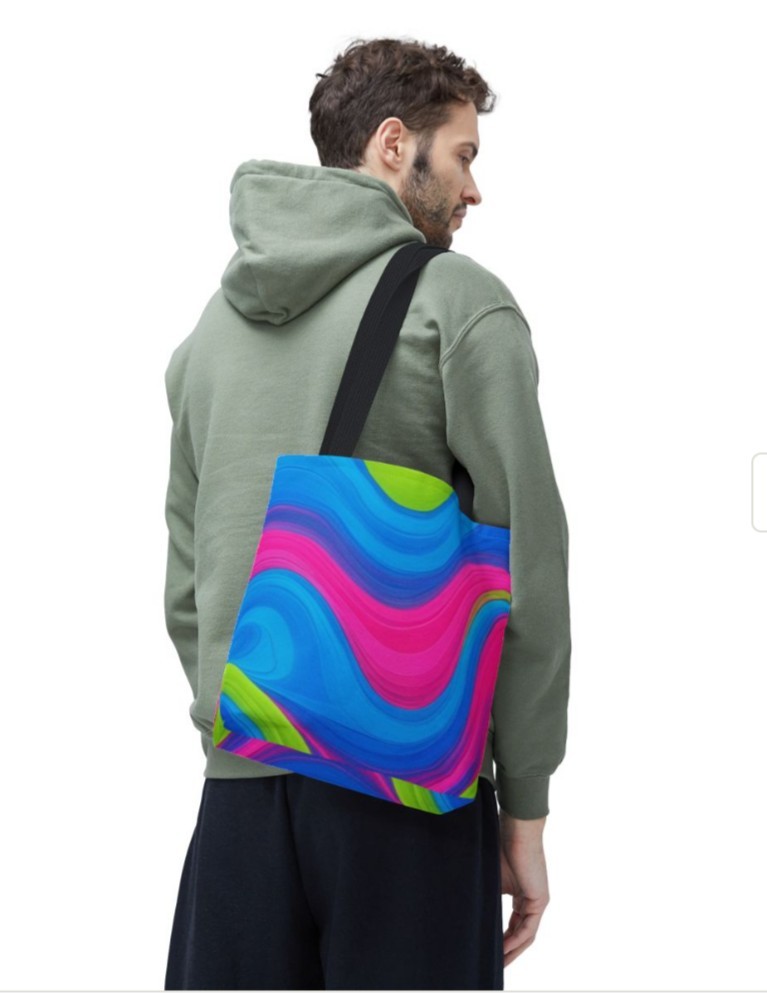 Tote Bag AOP Neon Abstract Art Design