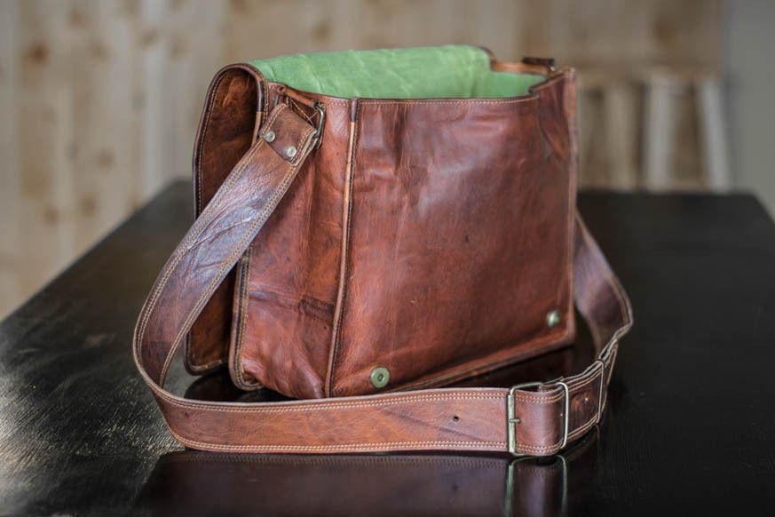 Handmade Men’s Genuine Leather Vintage Laptop Messenger Briefcase Bag Satchel