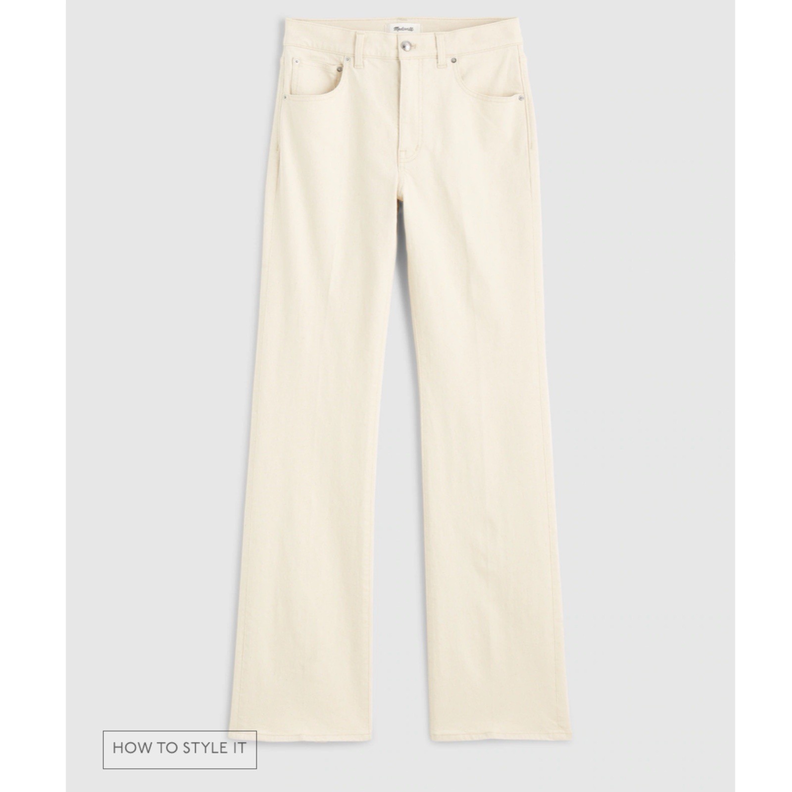 Madewell The Longline Straight Jean Vintage Canvas Ivory 29 NEW Capsule Wardrobe
