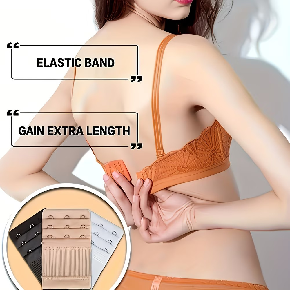 4PCS Adjustable Bra Extender 2 Hooks with Elastic Underwear Strap Extension