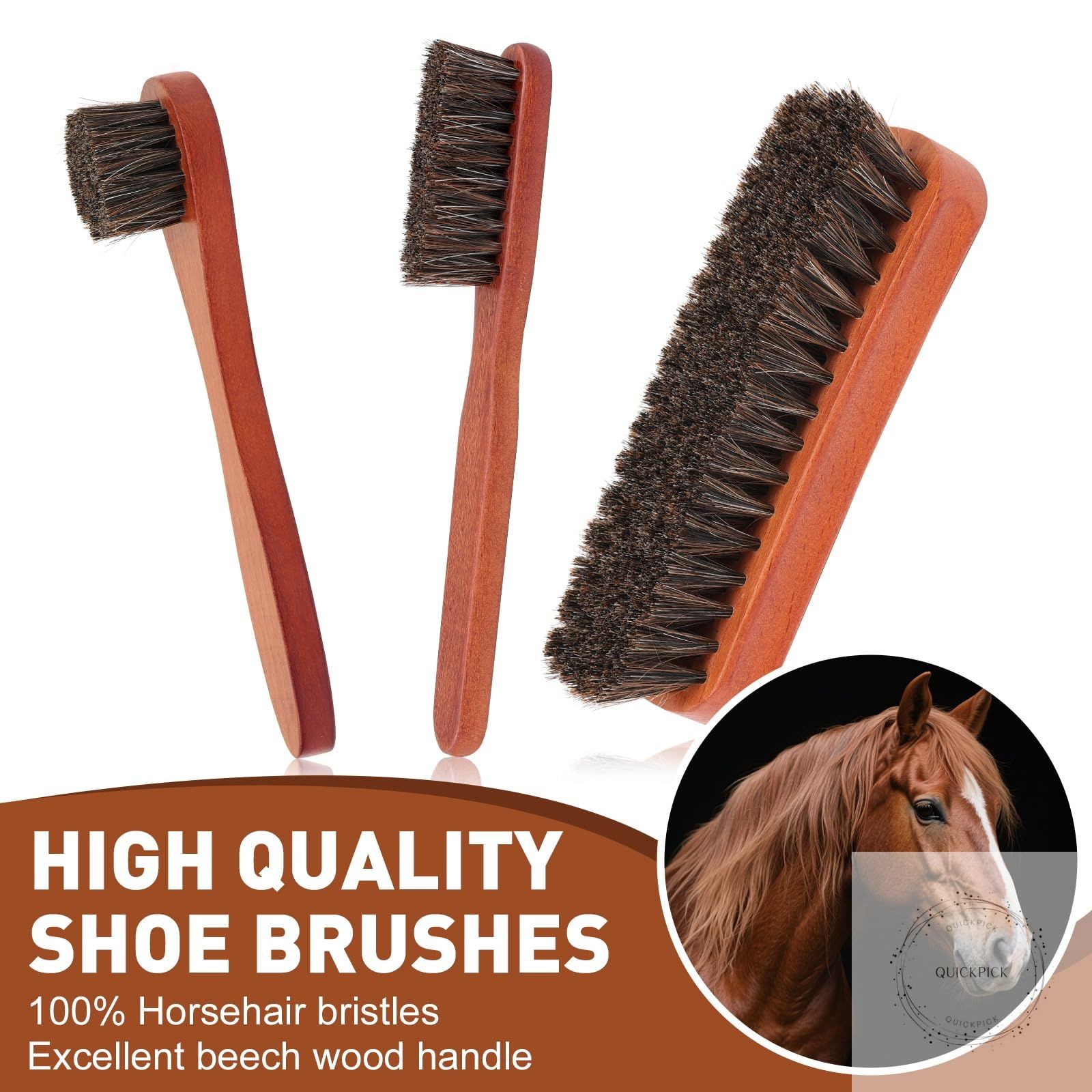 16PCS Leather Shoe Polish Kit,Shoe Shine Kit with Black/Brown Shoe Polish,Shoe