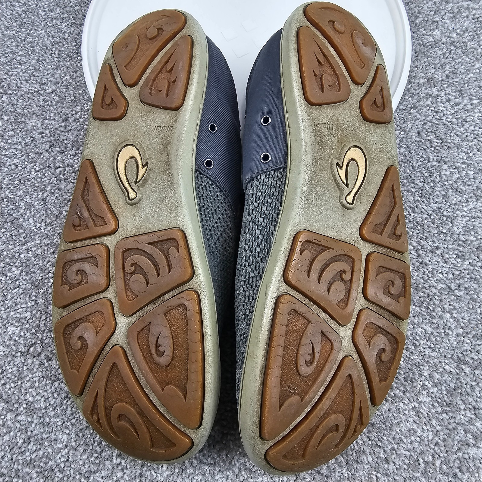 Olukai Nohea Moku Shoes Gray Mesh Slip On Causal Boat Mens Size 9