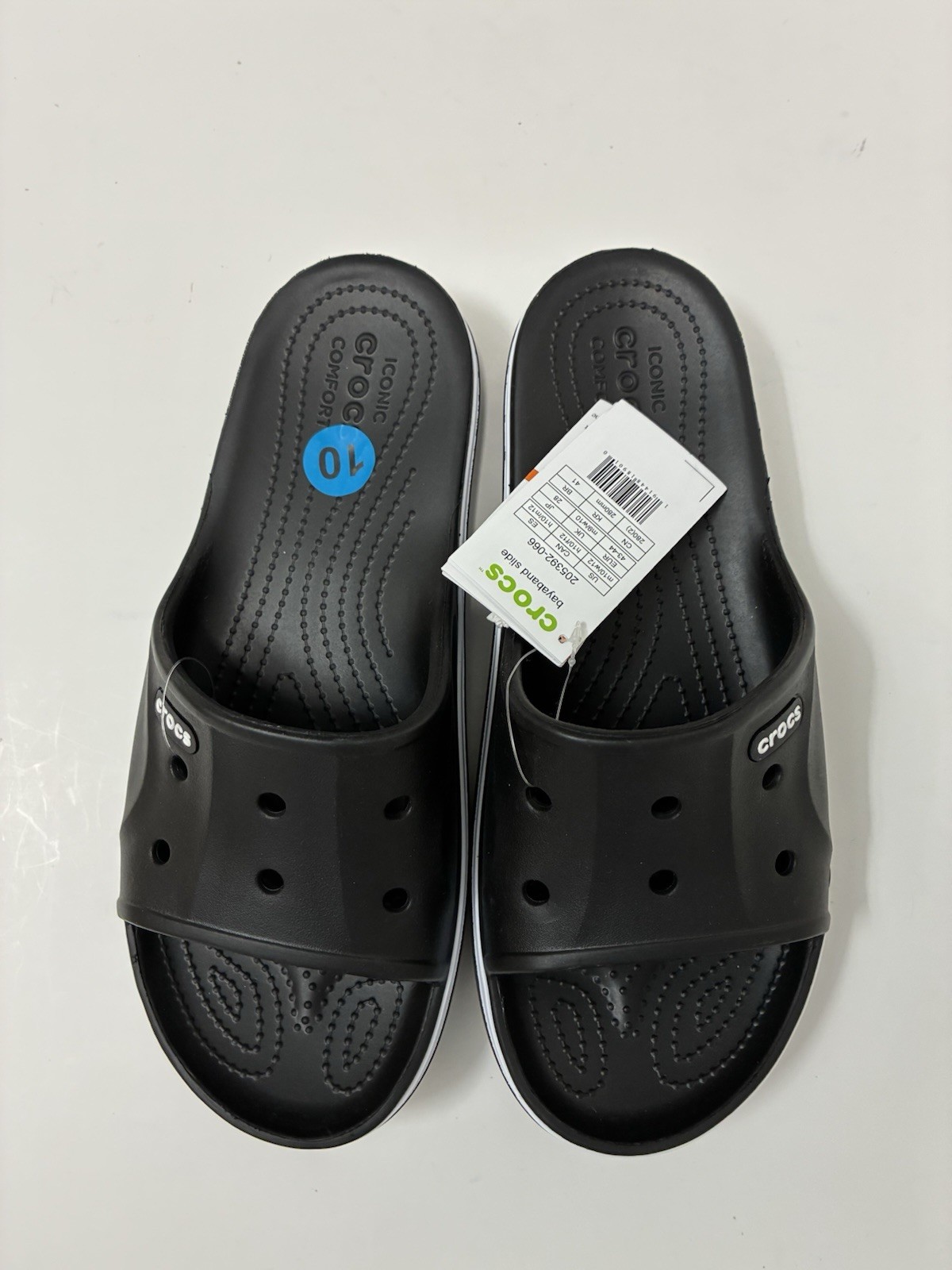 Crocs Men and Women’s Bayaband Black Slide Sandals Mens Size 10