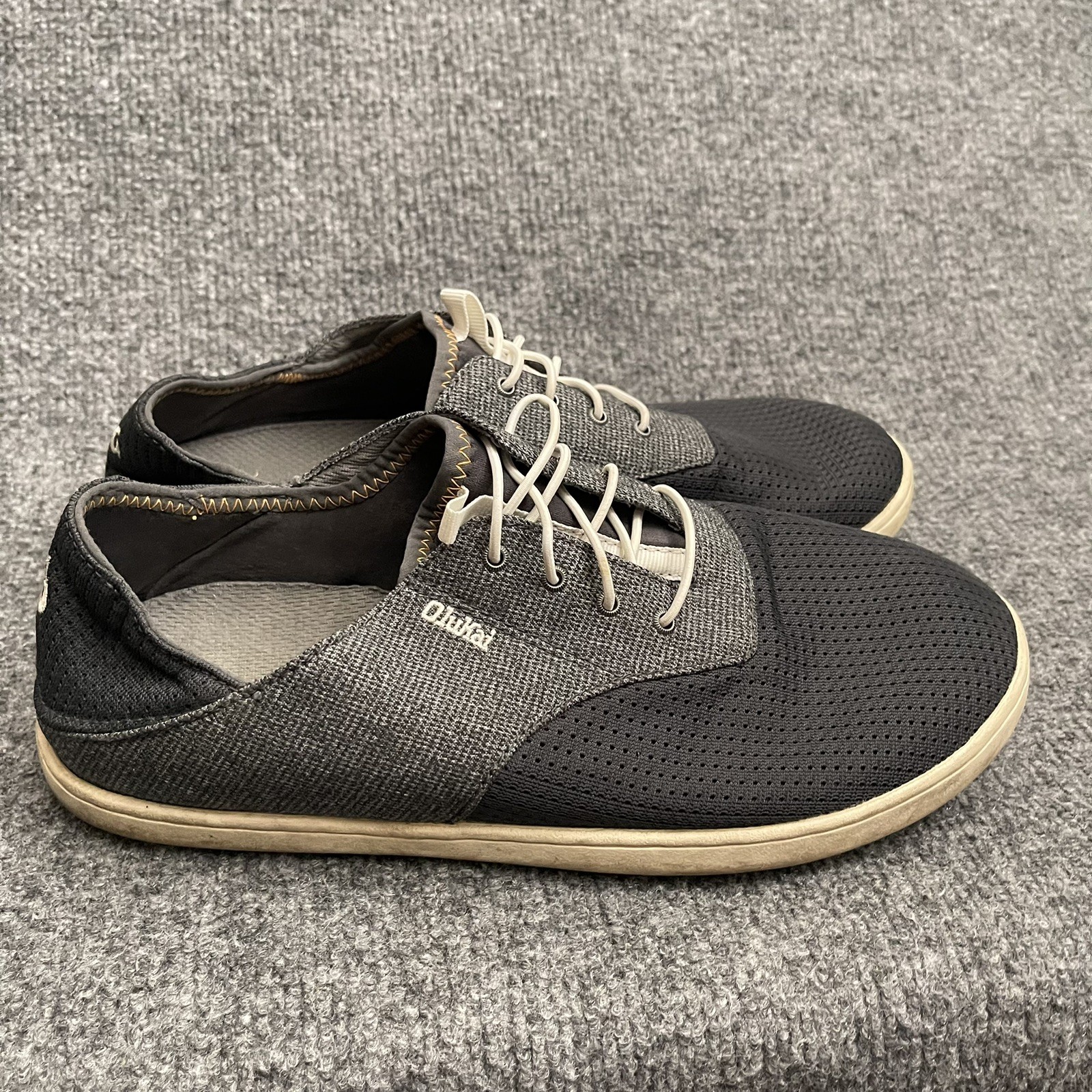 Olukai Nohea Moku Mens Sz 8.5 Shoes Slip On Gray Mesh Sneaker Casual Comfort