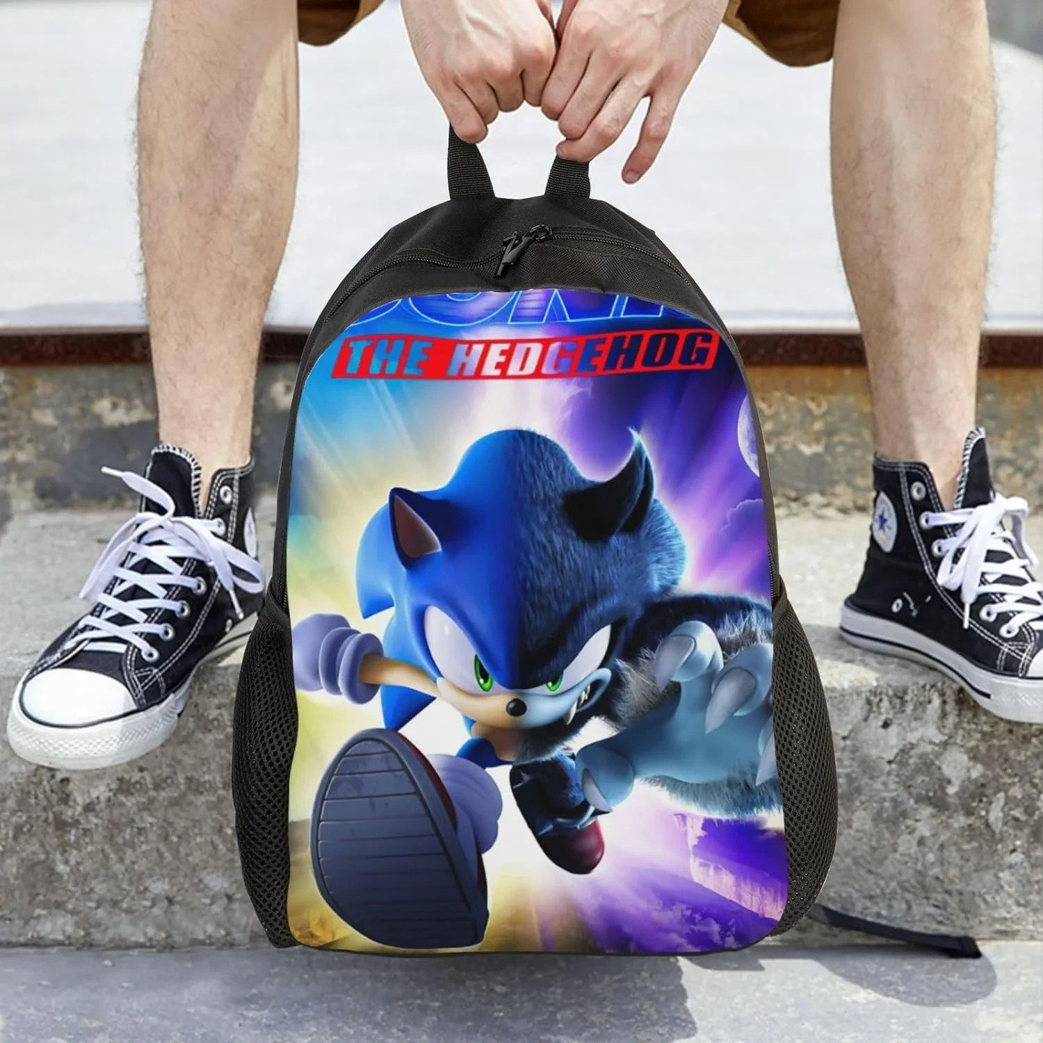 Sonic the Hedgehog 16″ Large School Backpack Kids school bag cute cartoon bag