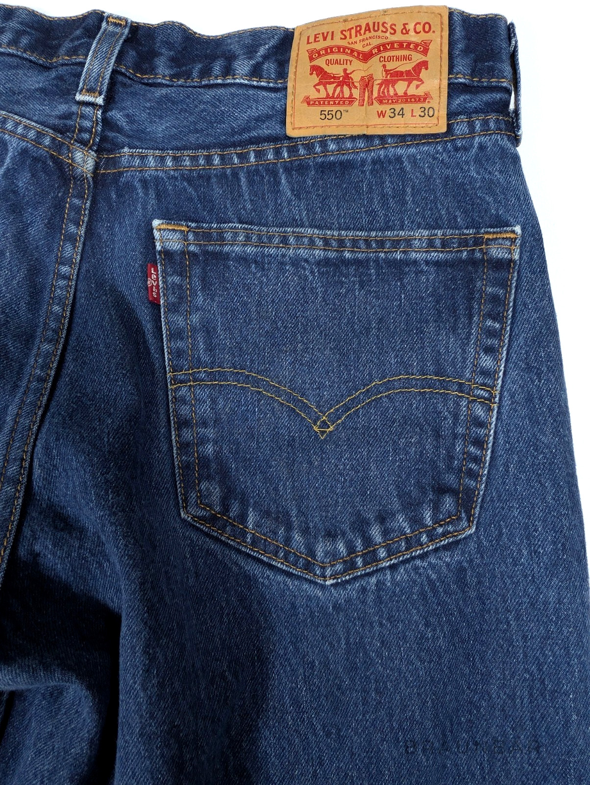 Levis`s 550 Relaxed Fit Jeans Men`s 34×28.5, Blue Denim 100% Cotton