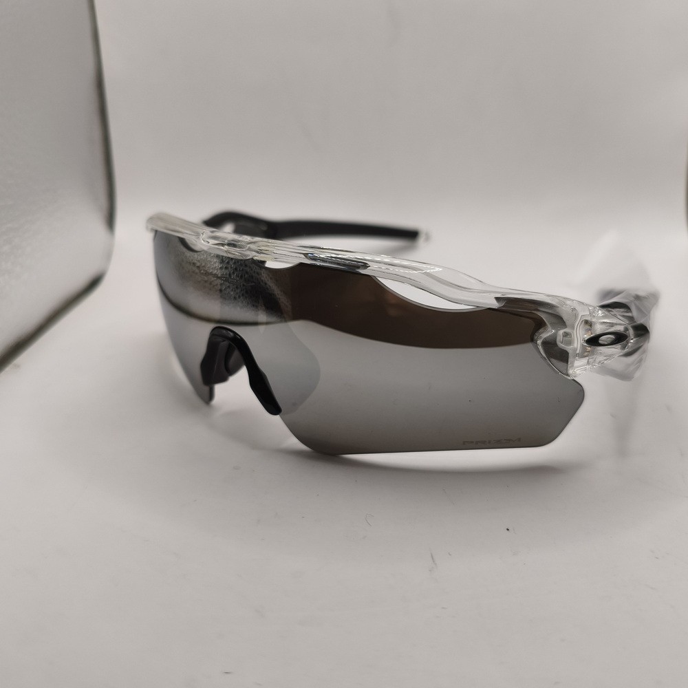 New Oakley OO9208 Radar EV Path Sunglasses Clear Gray Frame Prizm Mirrored Lens