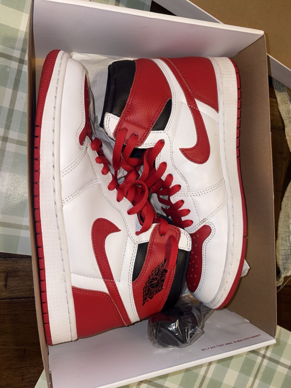Nike Air Jordan 1 Mid Top Gym Red/White/Black Leather Sneakers 554724-605