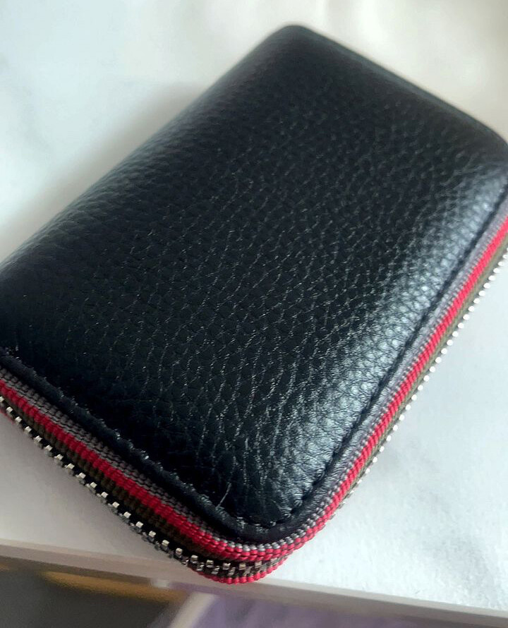 RFID Blocking Women’s Genuine Leather Wallet Credit Card Holder Zipper Pocket
